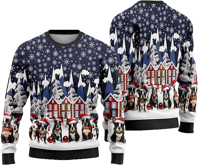 Boston Terrier Dog breed Ugly Christmas Sweaters – Moonbestprint