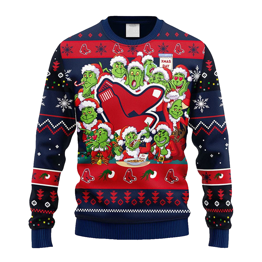 Boston Red Sox 12 Grinch Xmas Day Christmas Ugly Sweater – Moonbestprint