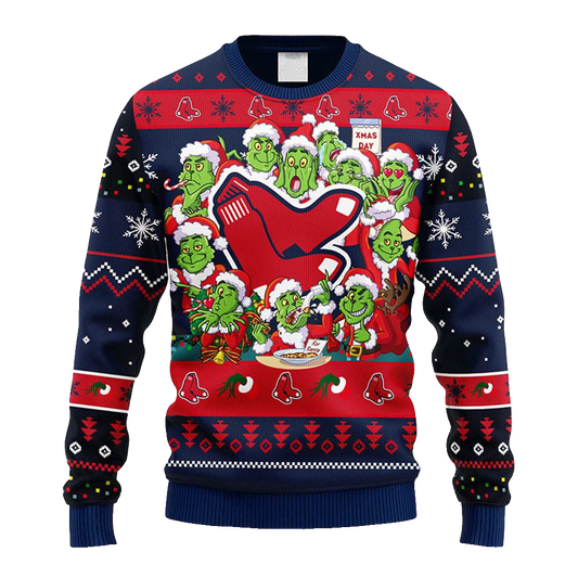 Boston Red Sox 12 Grinch Xmas Day Christmas Ugly Sweater – Moonbestprint