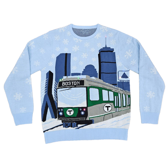 Boston MBTA Holiday Sweater 2025 (No Light Up) – Moonbestprint