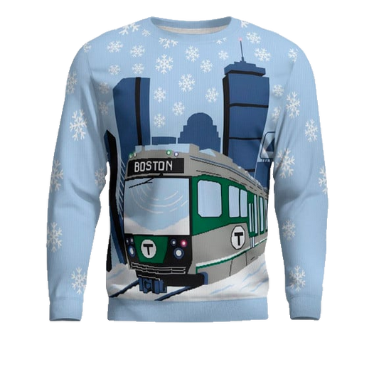 Boston MBTA Holiday Sweater 2025 (No Light Up) – Moonbestprint