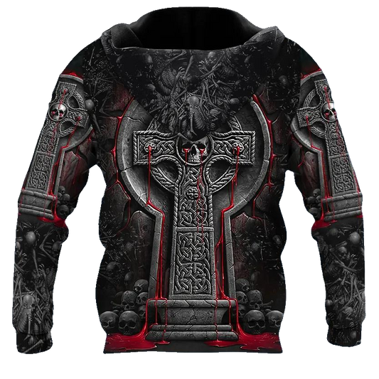 Bleeding Souls Black Skull 3D All Over Print Hoodie -Moonbestprint