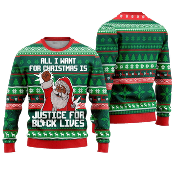 Black Santa Funny Ugly Christmas Sweater - Moonbestprint