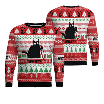 Black Cat What Ugly Christmas Sweater – Moonbestprint