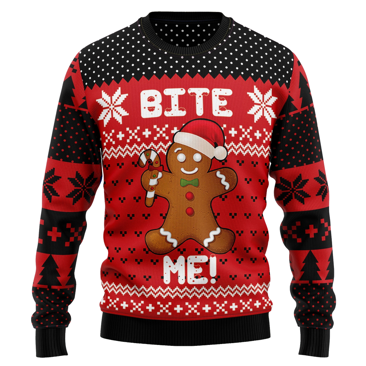 Bite Me Gingerbread Ugly Christmas Sweater – Moonbestprint