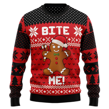 Bite Me Gingerbread Ugly Christmas Sweater – Moonbestprint
