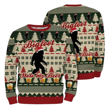 Bigfoot Stole My Beer Christmas Ugly Sweater – Moonbestprint