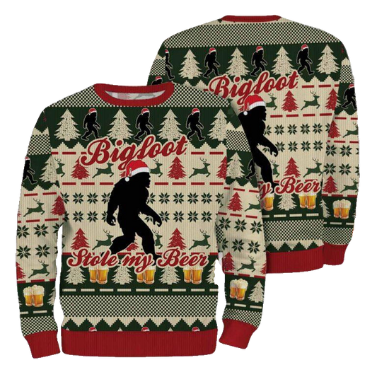 Bigfoot Stole My Beer Christmas Ugly Sweater – Moonbestprint