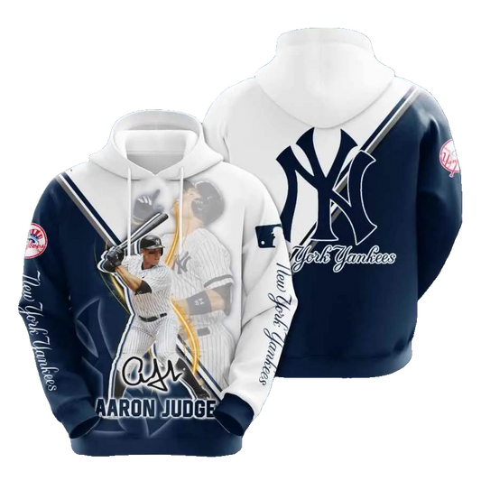 Baseball MLB New York Yankees Aaron Judge Pullover 3D MLB All Over Print Hoodie -Moonbestprint