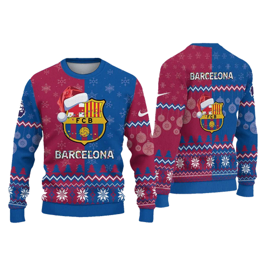 Barcelona Christmas Barca Happy Holidays Ugly Sweater – Moonbestprint