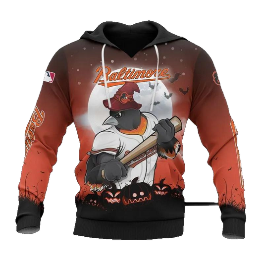 Baltimore Orioles Mascot MLB All Over Print Hoodie -Moonbestprint