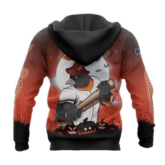 Baltimore Orioles Mascot MLB All Over Print Hoodie -Moonbestprint
