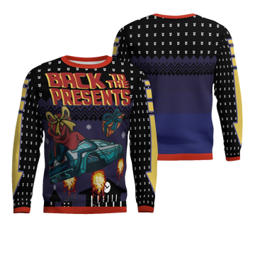 Back To The Present Car Gift Ugly Christmas Sweater – Moonbestprint