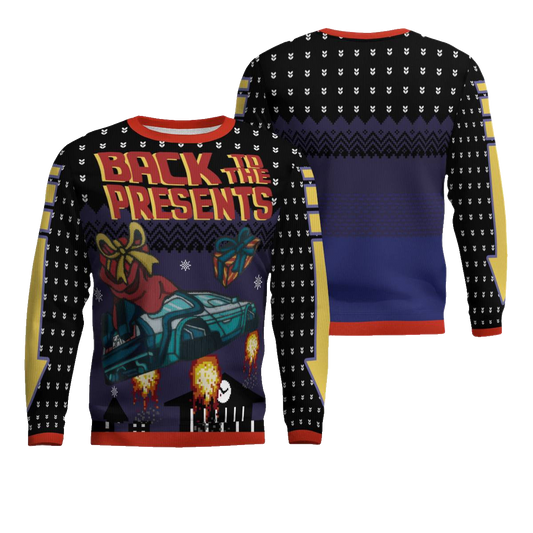 Back To The Present Car Gift Ugly Christmas Sweater – Moonbestprint