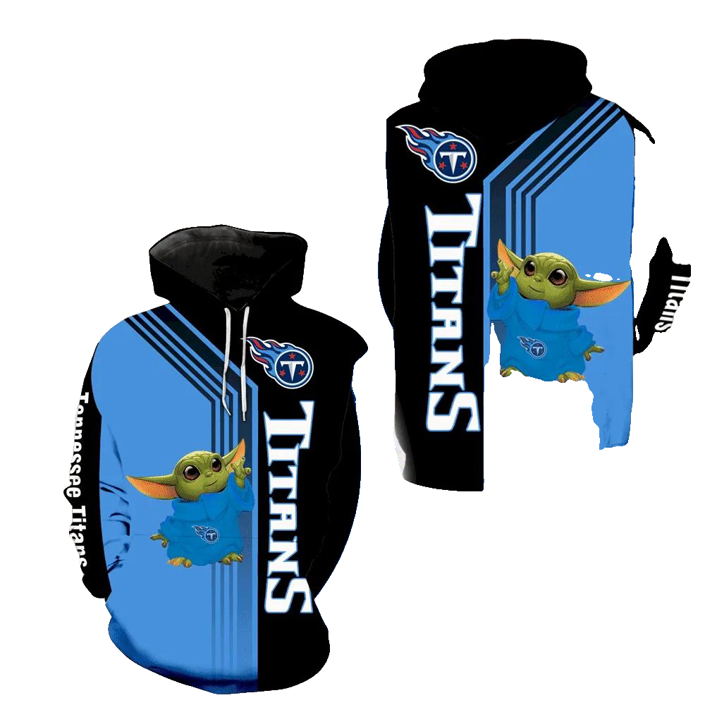 Baby Yoda Reach Logo Tennessee Titans 3D Hoodie, NFL Hoodie Moonbestprint