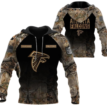 Atlanta Falcons Personalized Hunting Camo 3D Hoodie, NFL Hoodie Moonbestprint