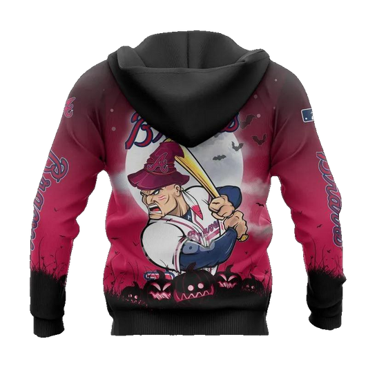 Atlanta Braves Mascot MLB All Over Print Hoodie -Moonbestprint