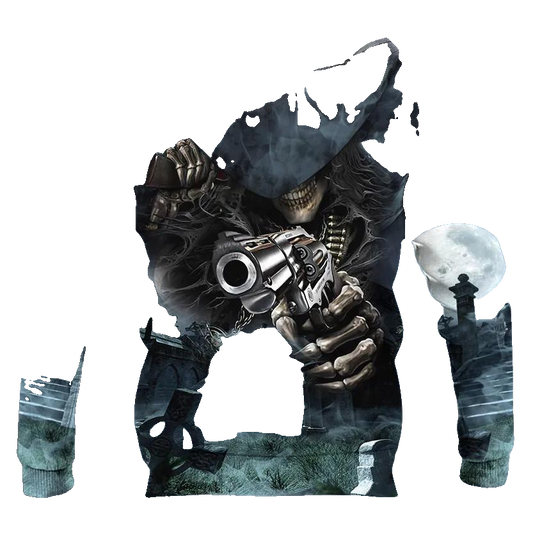 Assassin Grim Reaper With Guns Skull 3D All Over Print Hoodie -Moonbestprint