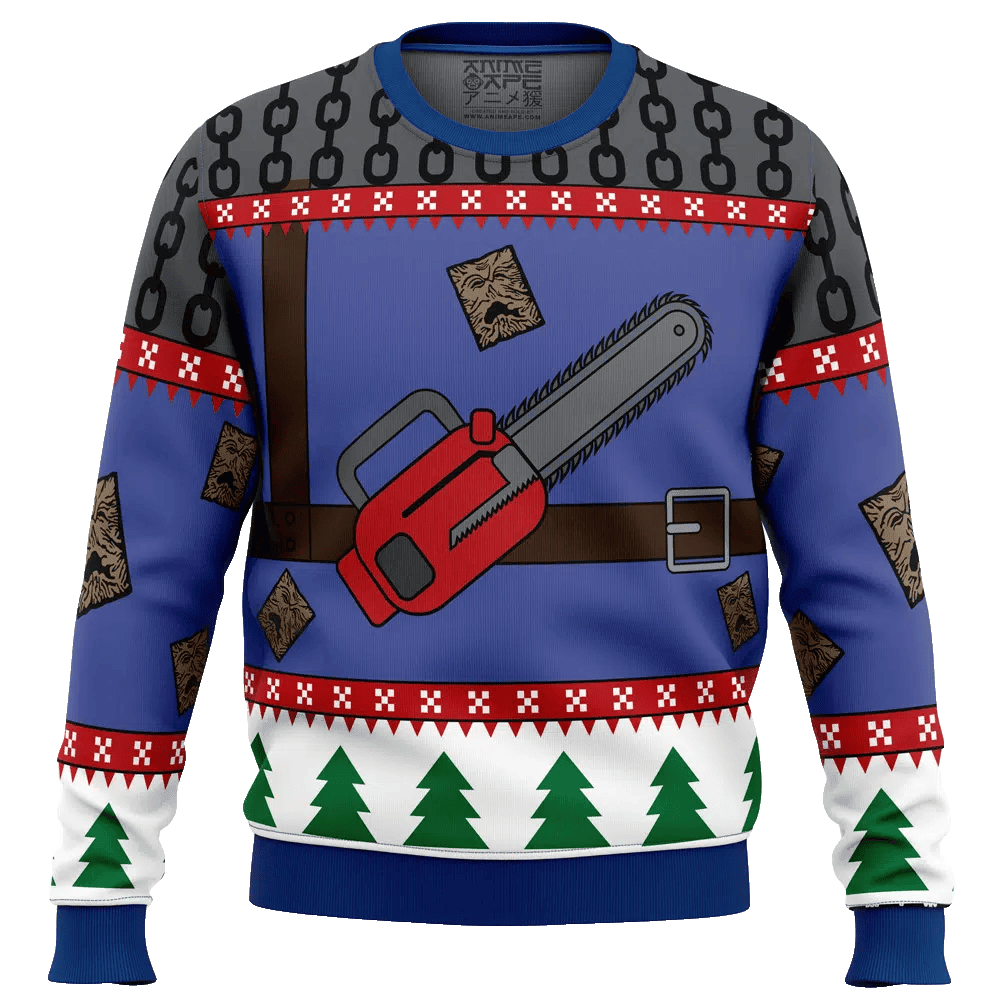 Ash J Williams Chainsaw Weave Dead By Daylight Ugly Christmas Sweater – Moonbestprint