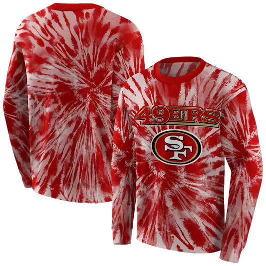 San Francisco 49ers Tie Dye Pattern Red Aop Sweatshirt - Moonbestprint