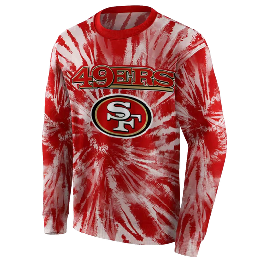 San Francisco 49ers Tie Dye Pattern Red Aop Sweatshirt - Moonbestprint