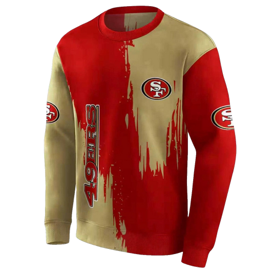 San Francisco 49ers Splatter Effect Red Aop Sweatshirt - Moonbestprint