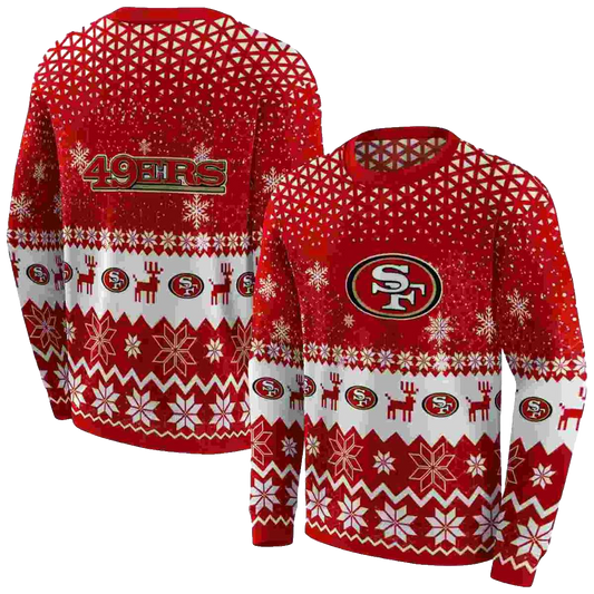 San Francisco 49ers Reindeer Motif Red Aop Sweatshirt - Moonbestprint