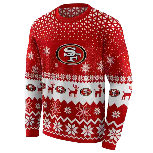 San Francisco 49ers Reindeer Motif Red Aop Sweatshirt - Moonbestprint