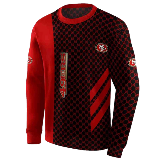 San Francisco 49ers Monogram Pattern Red Aop Sweatshirt - Moonbestprint