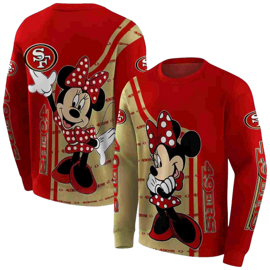 San Francisco 49ers Minnie Mouse Red Aop Sweatshirt - Moonbestprint