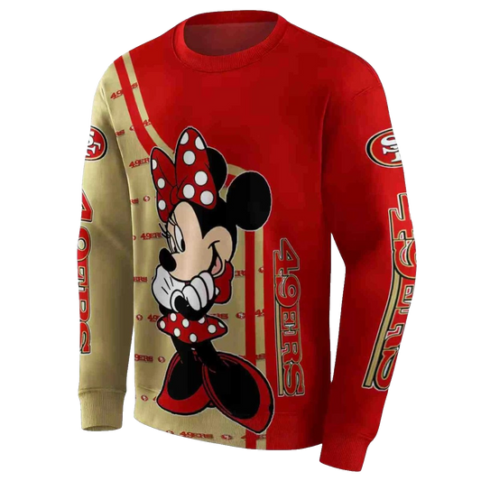 San Francisco 49ers Minnie Mouse Red Aop Sweatshirt - Moonbestprint
