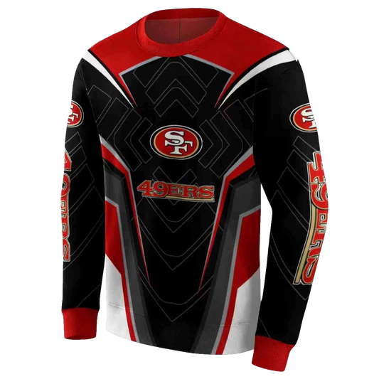 San Francisco 49ers Futuristic Pattern Red And Black Aop Sweatshirt - Moonbestprint