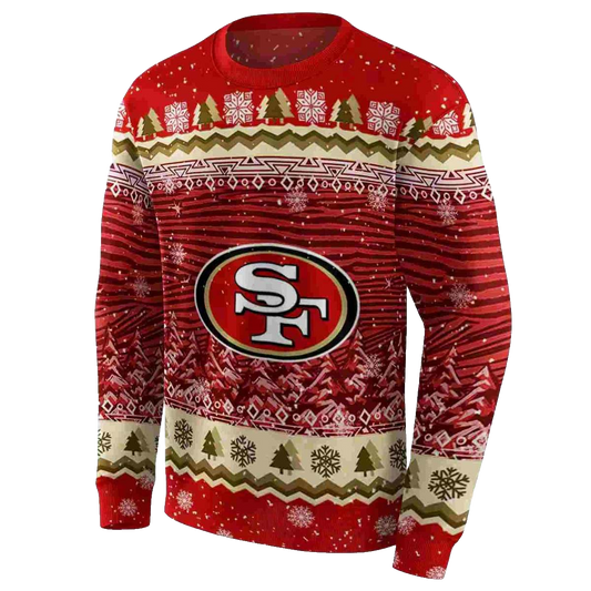 San Francisco 49ers Christmas Trees Red Aop Sweatshirt - Moonbestprint