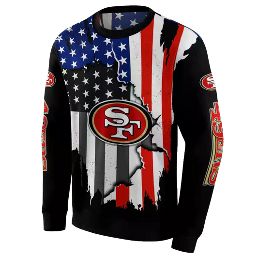 San Francisco 49ers American Pride Black Aop Sweatshirt - Moonbestprint