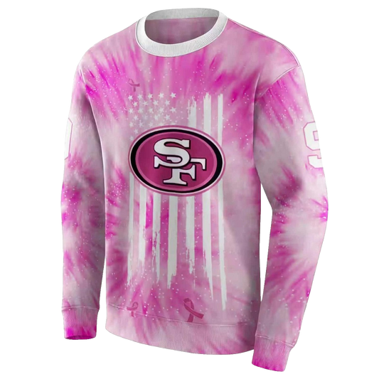 Personalized San Francisco 49ers Support Pink Aop Sweatshirt - Moonbestprint