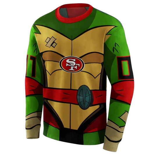 Personalized San Francisco 49ers Superhero Armor Red Green Aop Sweatshirt - Moonbestprint