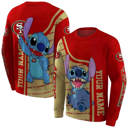 Personalized San Francisco 49ers Stitch Ohana Aop Sweatshirt - Moonbestprint
