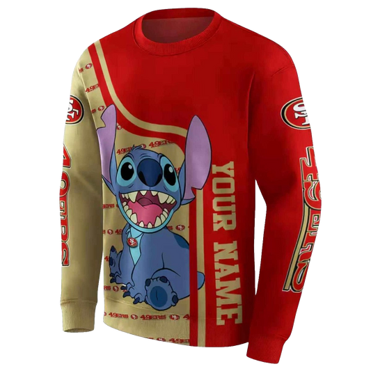 Personalized San Francisco 49ers Stitch Ohana Aop Sweatshirt - Moonbestprint
