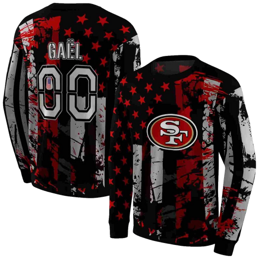 Personalized San Francisco 49ers Distressed Flag Red Black Aop Sweatshirt - Moonbestprint