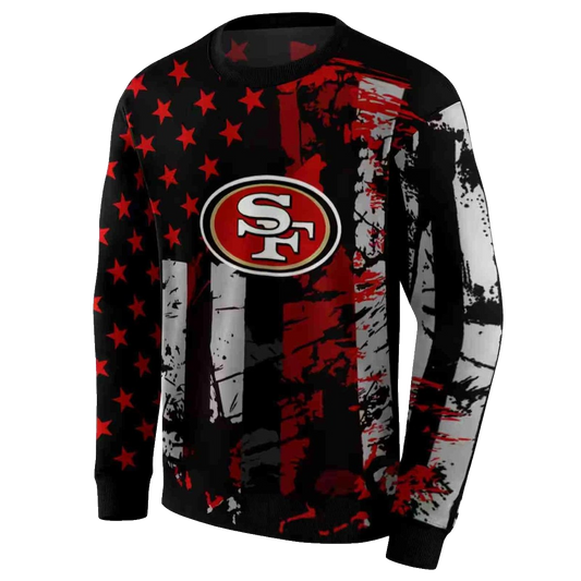 Personalized San Francisco 49ers Distressed Flag Red Black Aop Sweatshirt - Moonbestprint