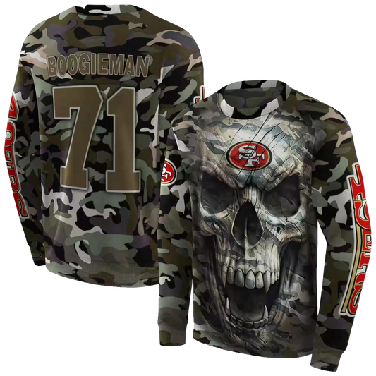 Personalized San Francisco 49ers Camo Skull Aop Sweatshirt - Moonbestprint