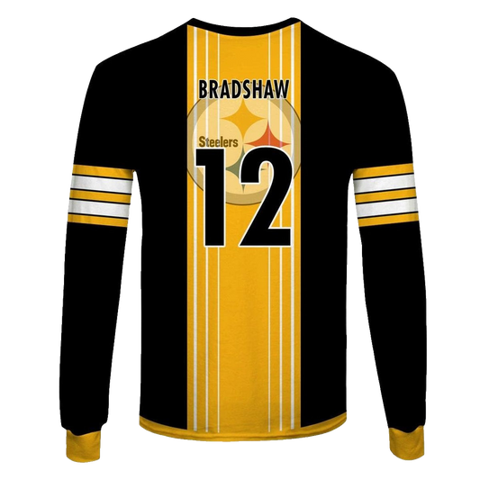 Pittsburgh Steelers Terry Bradshaw No 12 Signature AOP Sweatshirt - Moonbestprint