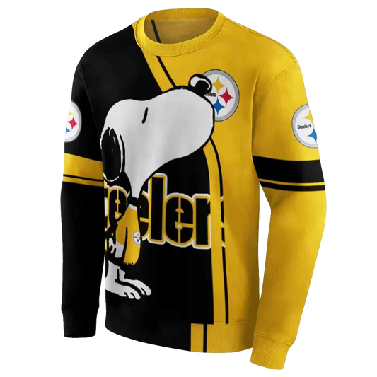 Pittsburgh Steelers Playful Snoopy Gold AOP Sweatshirt - Moonbestprint
