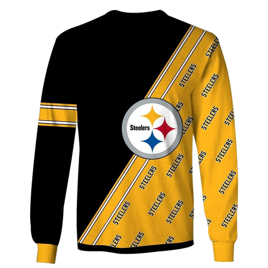 Pittsburgh Steelers Logo In My Heart Black And Yellow AOP Sweatshirt - Moonbestprint