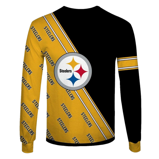 Pittsburgh Steelers Logo In My Heart Black And Yellow AOP Sweatshirt - Moonbestprint