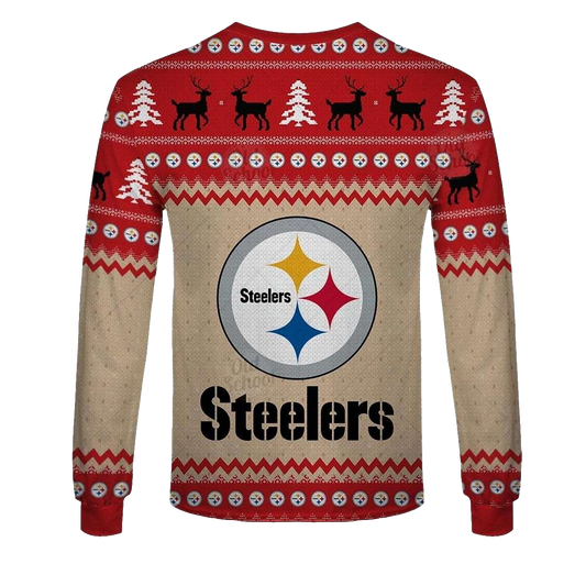 Pittsburgh Steelers Grinch Christmas Ugly Sweater Style AOP Sweatshirt - Moonbestprint