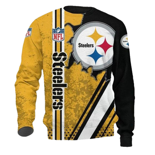 Pittsburgh Steelers Golden Black Logo Special AOP Sweatshirt - Moonbestprint