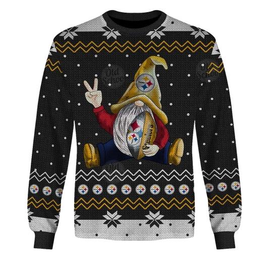 Pittsburgh Steelers Gnome Ugly Christmas Sweater AOP Sweatshirt - Moonbestprint
