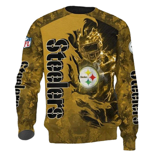 Pittsburgh Steelers Dark Golden Camo AOP Sweatshirt - Moonbestprint