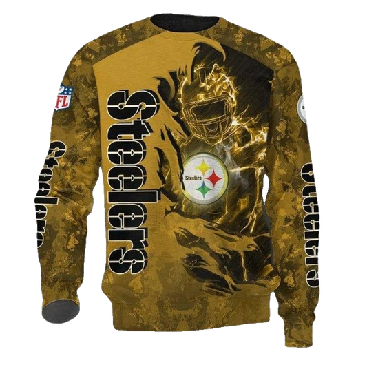 Pittsburgh Steelers Dark Golden Camo AOP Sweatshirt - Moonbestprint